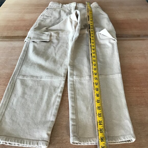 Wilfred Free Modern Cargo Utility Pants Women 2 Beige High Rise Stretch Preppy - Picture 4 of 16
